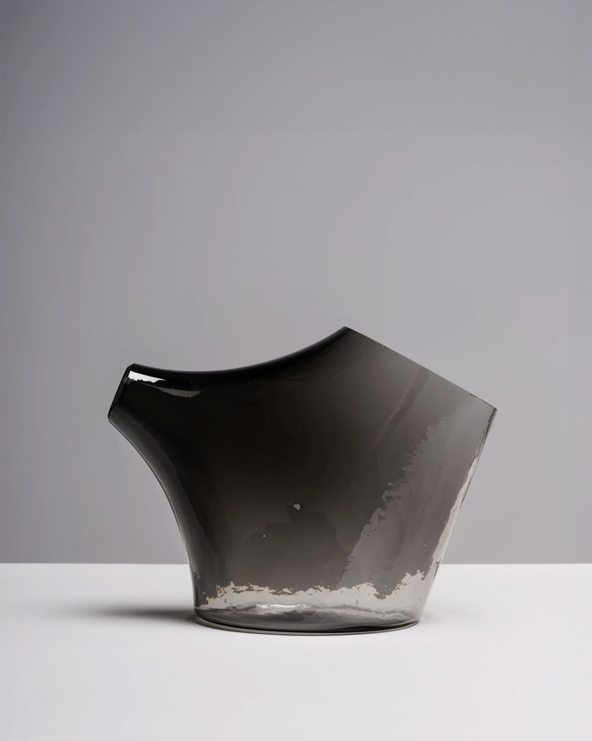 HopStep pot in kiln-cast blown glass perfect for sake, oil, tea or infusing shown on a white background