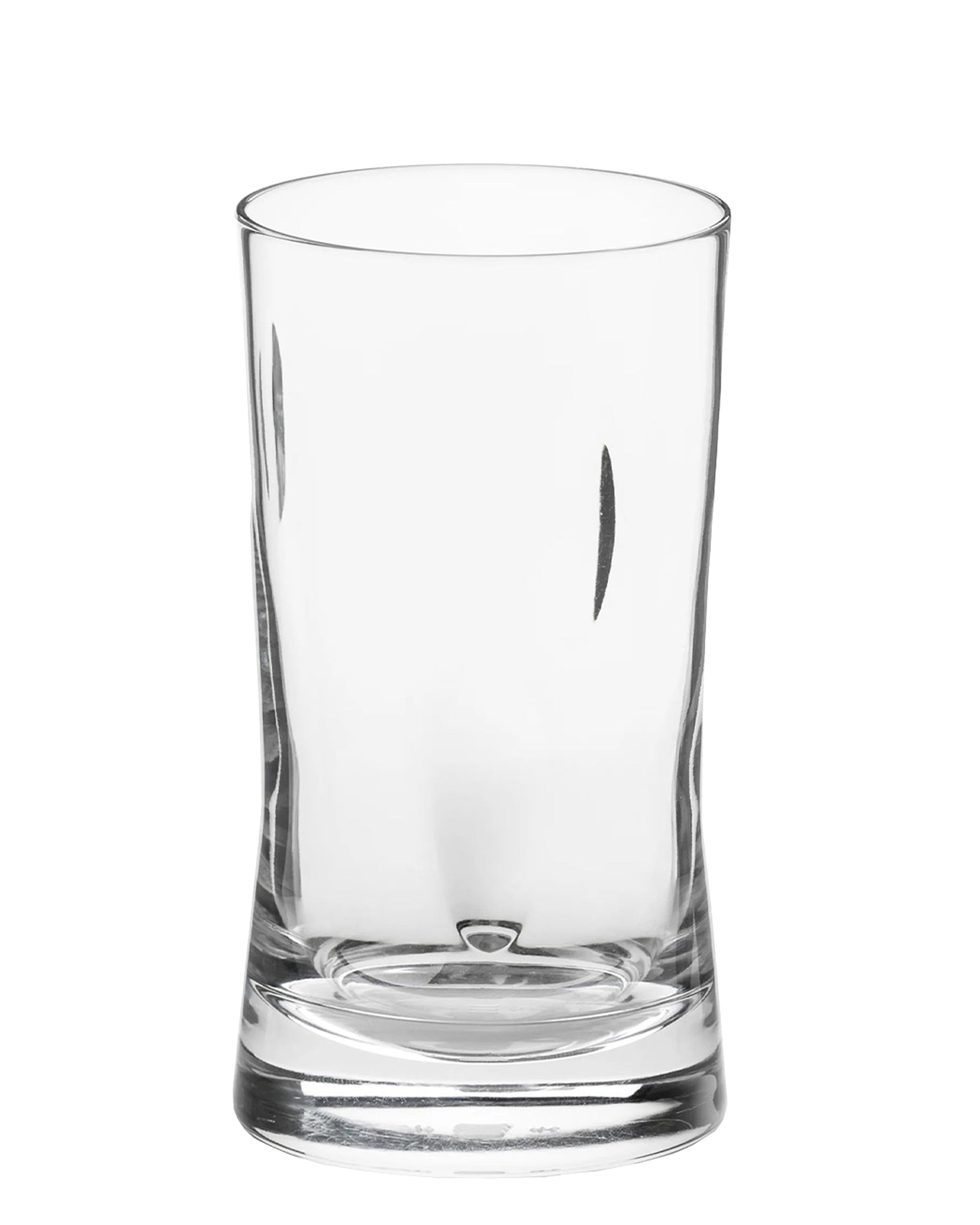 Polished hand-cut Irish crystal red wine glass with softly polished and sandblasted dew-cut detailing on a white background